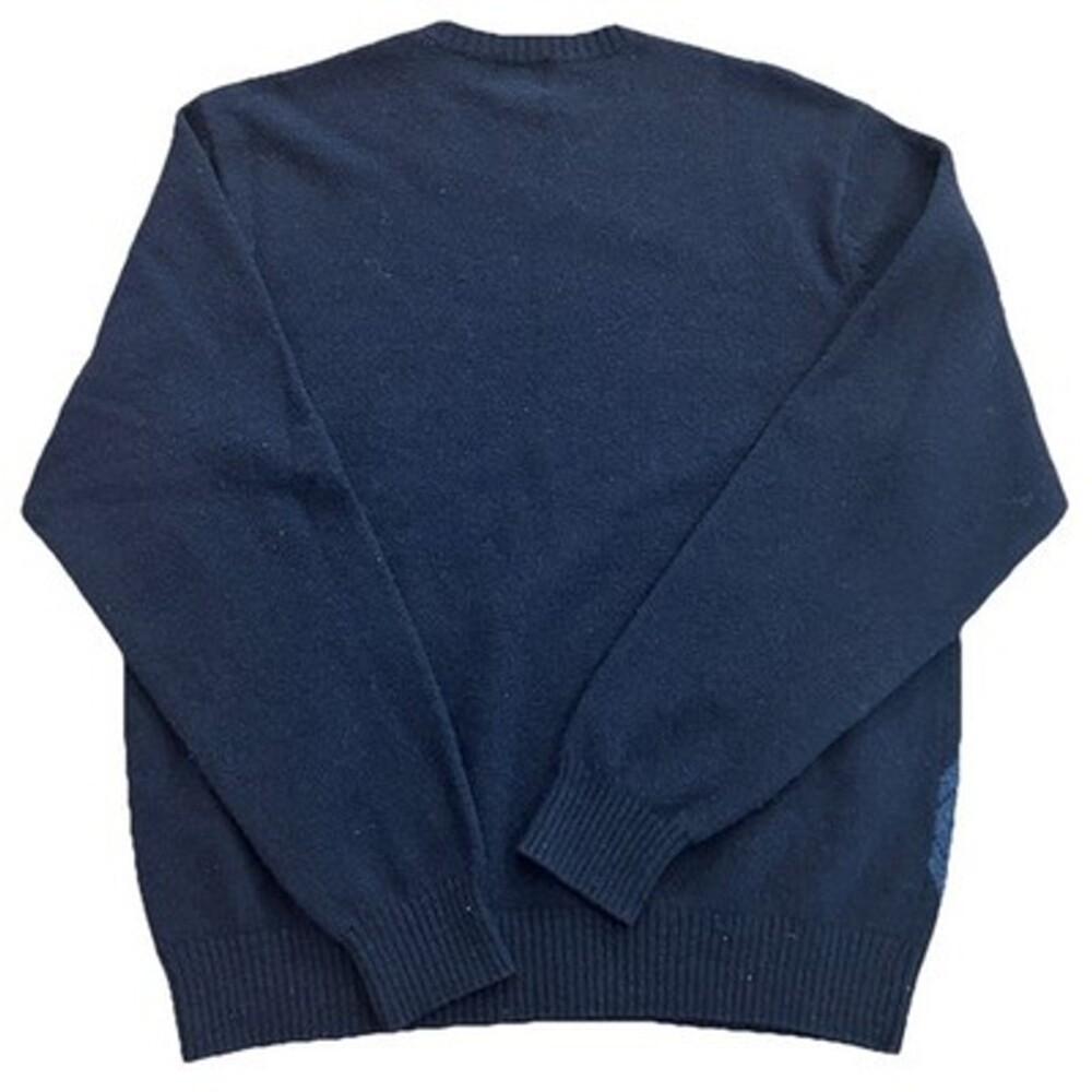 Jos A Bank Men L Lambswool Sweater Blue Argyle Crewneck Grandpacore Cabincore - Picture 3 of 9